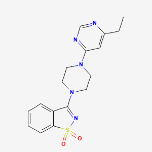 3-[4-(6-Ethylpyrimidin-4-yl)piperazin-1-yl]-1,2-benzothiazole 1,1-dioxide