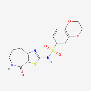 N-(4-oxo-5,6,7,8-tetrahydro-4H-thiazolo[5,4-c]azepin-2-yl)-2,3-dihydrobenzo[b][1,4]dioxine-6-sulfonamide