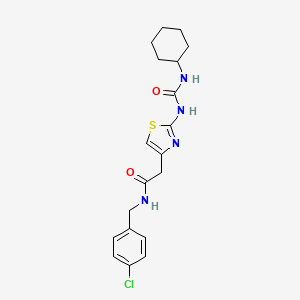 molecular formula C19H23ClN4O2S B2612479 N-(4-chlorobenzyl)-2-(2-(3-cyclohexylureido)thiazol-4-yl)acetamide CAS No. 921492-84-4