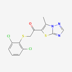 2-[(2,6-Dichlorophenyl)sulfanyl]-1-(6-methyl[1,3]thiazolo[3,2-b][1,2,4]triazol-5-yl)-1-ethanone