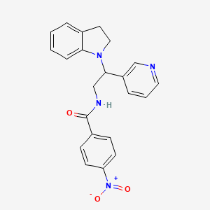 N-(2-(indolin-1-yl)-2-(pyridin-3-yl)ethyl)-4-nitrobenzamide