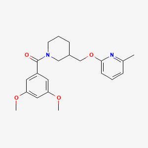 molecular formula C21H26N2O4 B2612495 (3,5-Dimethoxyphenyl)-[3-[(6-methylpyridin-2-yl)oxymethyl]piperidin-1-yl]methanone CAS No. 2380068-92-6