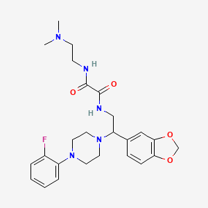molecular formula C25H32FN5O4 B2612497 N1-(2-(benzo[d][1,3]dioxol-5-yl)-2-(4-(2-fluorophenyl)piperazin-1-yl)ethyl)-N2-(2-(dimethylamino)ethyl)oxalamide CAS No. 896363-44-3