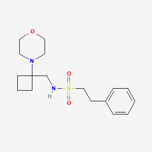 molecular formula C17H26N2O3S B2612499 N-[(1-Morpholin-4-ylcyclobutyl)methyl]-2-phenylethanesulfonamide CAS No. 2380087-80-7