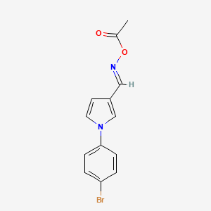 molecular formula C13H11BrN2O2 B2612500 (E)-{[1-(4-bromophenyl)-1H-pyrrol-3-yl]methylidene}amino acetate CAS No. 860785-99-5