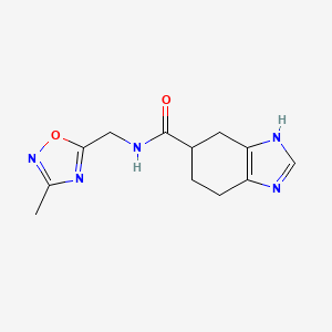molecular formula C12H15N5O2 B2612502 N-((3-methyl-1,2,4-oxadiazol-5-yl)methyl)-4,5,6,7-tetrahydro-1H-benzo[d]imidazole-5-carboxamide CAS No. 2034440-69-0