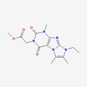 molecular formula C15H19N5O4 B2612509 Methyl 2-(6-ethyl-4,7,8-trimethyl-1,3-dioxopurino[7,8-a]imidazol-2-yl)acetate CAS No. 878412-80-7