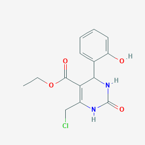 molecular formula C14H15ClN2O4 B2612511 Ethyl 6-(chloromethyl)-4-(2-hydroxyphenyl)-2-oxo-1,2,3,4-tetrahydropyrimidine-5-carboxylate CAS No. 324068-50-0
