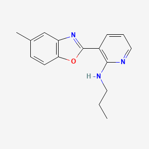 molecular formula C16H17N3O B2612517 3-(5-methyl-1,3-benzoxazol-2-yl)-N-propylpyridin-2-amine CAS No. 860609-40-1