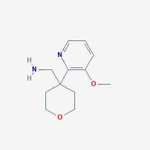molecular formula C12H18N2O2 B2612519 [4-(3-Methoxypyridin-2-yl)-tetrahydro-2H-pyran-4-yl]methanamine CAS No. 1881243-24-8