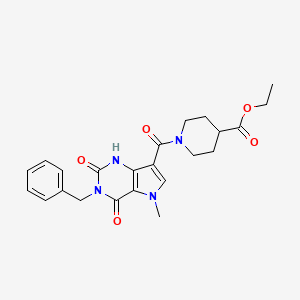 ethyl 1-(3-benzyl-5-methyl-2,4-dioxo-2,3,4,5-tetrahydro-1H-pyrrolo[3,2-d]pyrimidine-7-carbonyl)piperidine-4-carboxylate