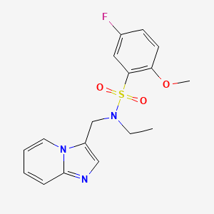 molecular formula C17H18FN3O3S B2612522 N-ethyl-5-fluoro-N-({imidazo[1,2-a]pyridin-3-yl}methyl)-2-methoxybenzene-1-sulfonamide CAS No. 1448030-19-0