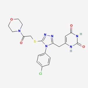 molecular formula C19H19ClN6O4S B2612523 6-[[4-(4-chlorophenyl)-5-(2-morpholin-4-yl-2-oxoethyl)sulfanyl-1,2,4-triazol-3-yl]methyl]-1H-pyrimidine-2,4-dione CAS No. 852154-68-8