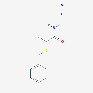 molecular formula C12H14N2OS B2612526 2-(benzylsulfanyl)-N-(cyanomethyl)propanamide CAS No. 1241453-13-3