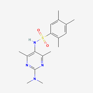molecular formula C17H24N4O2S B2612528 N-(2-(dimethylamino)-4,6-dimethylpyrimidin-5-yl)-2,4,5-trimethylbenzenesulfonamide CAS No. 1448122-35-7