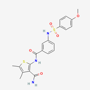 molecular formula C21H21N3O5S2 B2612533 2-(3-(4-Methoxyphenylsulfonamido)benzamido)-4,5-dimethylthiophene-3-carboxamide CAS No. 886900-65-8