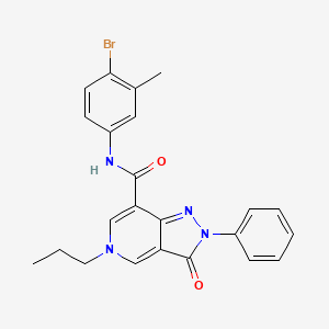 molecular formula C23H21BrN4O2 B2612539 N-(4-bromo-3-methylphenyl)-3-oxo-2-phenyl-5-propyl-3,5-dihydro-2H-pyrazolo[4,3-c]pyridine-7-carboxamide CAS No. 921514-65-0
