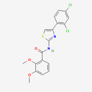 molecular formula C18H14Cl2N2O3S B2612584 N-[4-(2,4-二氯苯基)-1,3-噻唑-2-基]-2,3-二甲氧基苯甲酰胺 CAS No. 922661-78-7