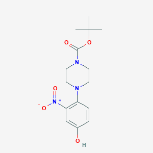 molecular formula C15H21N3O5 B2612591 叔丁基4-(4-羟基-2-硝基苯基)哌嗪-1-甲酸酯 CAS No. 1881327-94-1