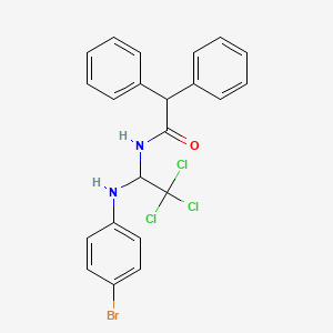 molecular formula C22H18BrCl3N2O B2612598 N-[1-(4-bromoanilino)-2,2,2-trichloroethyl]-2,2-diphenylacetamide CAS No. 303061-49-6