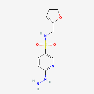 N-(furan-2-ylmethyl)-6-hydrazinylpyridine-3-sulfonamide