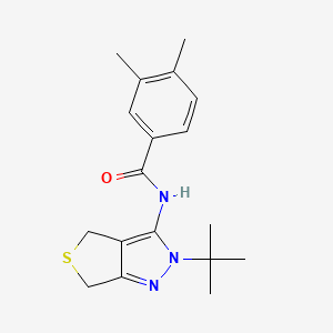 N-(2-(tert-butyl)-4,6-dihydro-2H-thieno[3,4-c]pyrazol-3-yl)-3,4-dimethylbenzamide