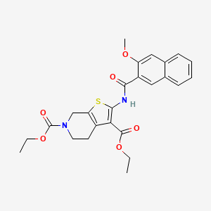 diethyl 2-[(3-methoxynaphthalene-2-carbonyl)amino]-5,7-dihydro-4H-thieno[2,3-c]pyridine-3,6-dicarboxylate