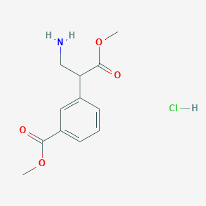 molecular formula C12H16ClNO4 B2612757 Methyl3-(3-amino-1-methoxy-1-oxopropan-2-yl)benzoatehydrochloride CAS No. 2309462-46-0