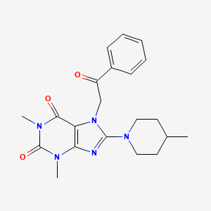 1,3-dimethyl-8-(4-methylpiperidin-1-yl)-7-(2-oxo-2-phenylethyl)-1H-purine-2,6(3H,7H)-dione