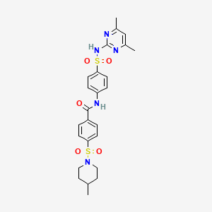 N-(4-(N-(4,6-dimethylpyrimidin-2-yl)sulfamoyl)phenyl)-4-((4-methylpiperidin-1-yl)sulfonyl)benzamide