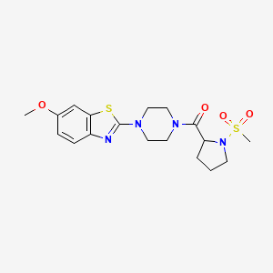(4-(6-Methoxybenzo[d]thiazol-2-yl)piperazin-1-yl)(1-(methylsulfonyl)pyrrolidin-2-yl)methanone