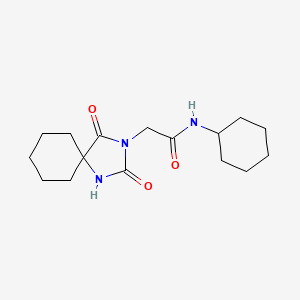 N-cyclohexyl-2-(2,4-dioxo-1,3-diazaspiro[4.5]dec-3-yl)acetamide
