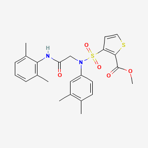 molecular formula C24H26N2O5S2 B2612811 methyl 3-[(3,4-dimethylphenyl)({[(2,6-dimethylphenyl)carbamoyl]methyl})sulfamoyl]thiophene-2-carboxylate CAS No. 941918-94-1