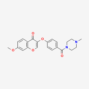 molecular formula C22H22N2O5 B2612816 7-methoxy-3-(4-(4-methylpiperazine-1-carbonyl)phenoxy)-4H-chromen-4-one CAS No. 1010897-18-3