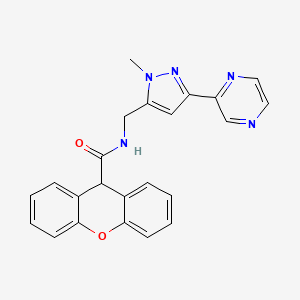 molecular formula C23H19N5O2 B2612818 N-((1-methyl-3-(pyrazin-2-yl)-1H-pyrazol-5-yl)methyl)-9H-xanthene-9-carboxamide CAS No. 2034373-07-2