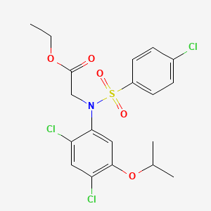molecular formula C19H20Cl3NO5S B2612820 ethyl 2-(2,4-dichloro-N-(4-chlorophenyl)sulfonyl-5-propan-2-yloxyanilino)acetate CAS No. 338961-79-8