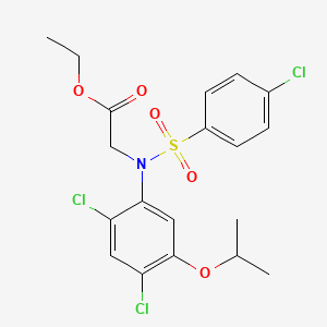 ethyl 2-(2,4-dichloro-N-(4-chlorophenyl)sulfonyl-5-propan-2-yloxyanilino)acetate
