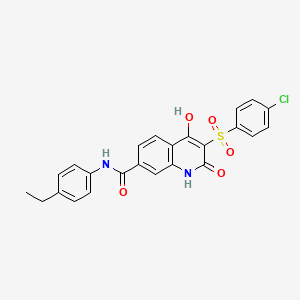 molecular formula C24H19ClN2O5S B2612822 3-((4-chlorophenyl)sulfonyl)-N-(4-ethylphenyl)-4-hydroxy-2-oxo-1,2-dihydroquinoline-7-carboxamide CAS No. 892739-93-4
