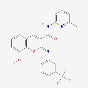 (2Z)-8-methoxy-N-(6-methylpyridin-2-yl)-2-{[3-(trifluoromethyl)phenyl]imino}-2H-chromene-3-carboxamide