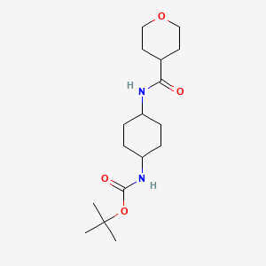 molecular formula C17H30N2O4 B2612837 tert-Butyl (1R*,4R*)-4-(tetrahydro-2H-pyran-4-carbonylamino)cyclohexylcarbamate CAS No. 1286264-11-6