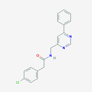 molecular formula C19H16ClN3O B2612840 2-(4-chlorophenyl)-N-[(6-phenylpyrimidin-4-yl)methyl]acetamide CAS No. 2320684-78-2