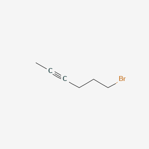 molecular formula C6H9Br B2612857 6-bromohex-2-yne CAS No. 55402-12-5