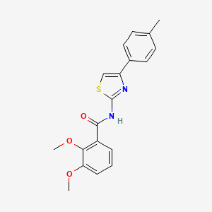 molecular formula C19H18N2O3S B2612937 2,3-dimethoxy-N-[4-(4-methylphenyl)-1,3-thiazol-2-yl]benzamide CAS No. 922807-06-5