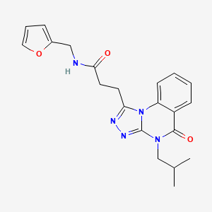 molecular formula C21H23N5O3 B2612964 N-[(furan-2-yl)methyl]-3-[4-(2-methylpropyl)-5-oxo-4H,5H-[1,2,4]triazolo[4,3-a]quinazolin-1-yl]propanamide CAS No. 902972-03-6
