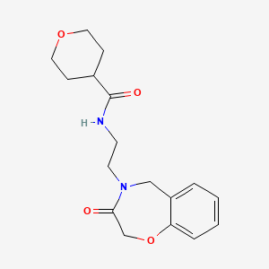 N-(2-(3-oxo-2,3-dihydrobenzo[f][1,4]oxazepin-4(5H)-yl)ethyl)tetrahydro-2H-pyran-4-carboxamide