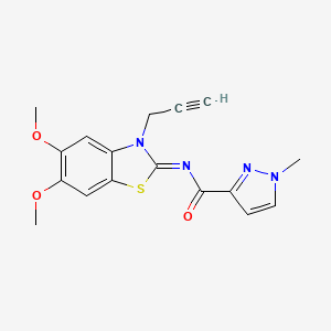 (Z)-N-(5,6-dimethoxy-3-(prop-2-yn-1-yl)benzo[d]thiazol-2(3H)-ylidene)-1-methyl-1H-pyrazole-3-carboxamide