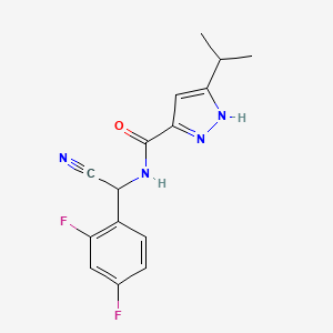 N-[Cyano-(2,4-difluorophenyl)methyl]-5-propan-2-yl-1H-pyrazole-3-carboxamide