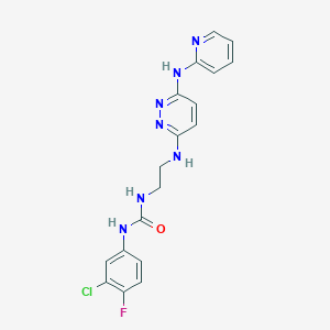 1-(3-Chloro-4-fluorophenyl)-3-(2-((6-(pyridin-2-ylamino)pyridazin-3-yl)amino)ethyl)urea