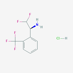 (1S)-2,2-Difluoro-1-[2-(trifluoromethyl)phenyl]ethanamine;hydrochloride