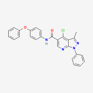 4-chloro-3-methyl-N-(4-phenoxyphenyl)-1-phenyl-1H-pyrazolo[3,4-b]pyridine-5-carboxamide